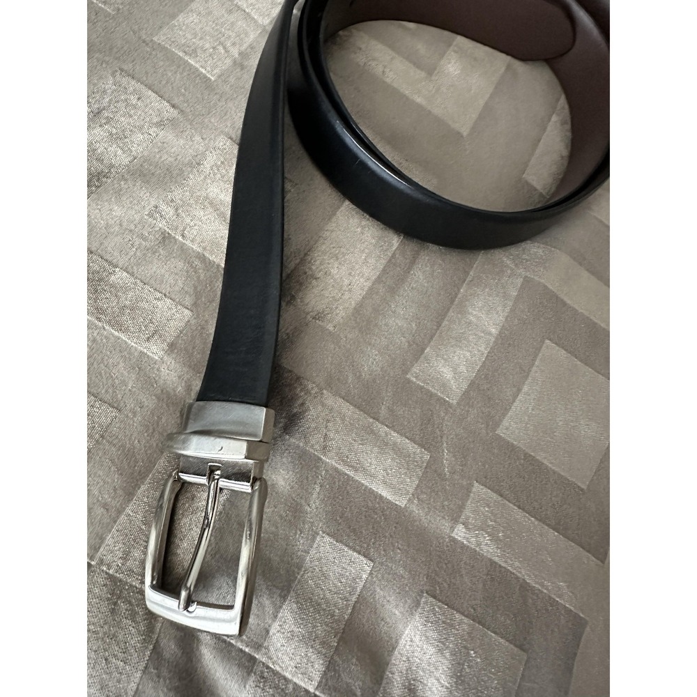 Reversible Genuine Leather Belt Mens 52 Black Brown Rotating‎ Buckle MW3031XX